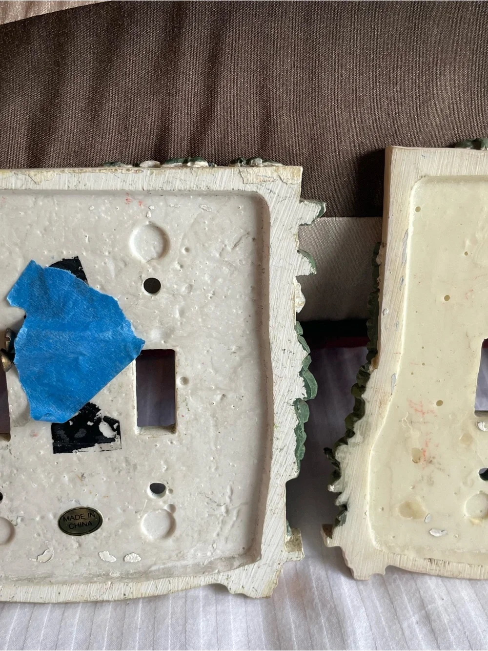 Ceramic Garden Wall Light Switch Plates-pair 2D - Picture 2 of 3